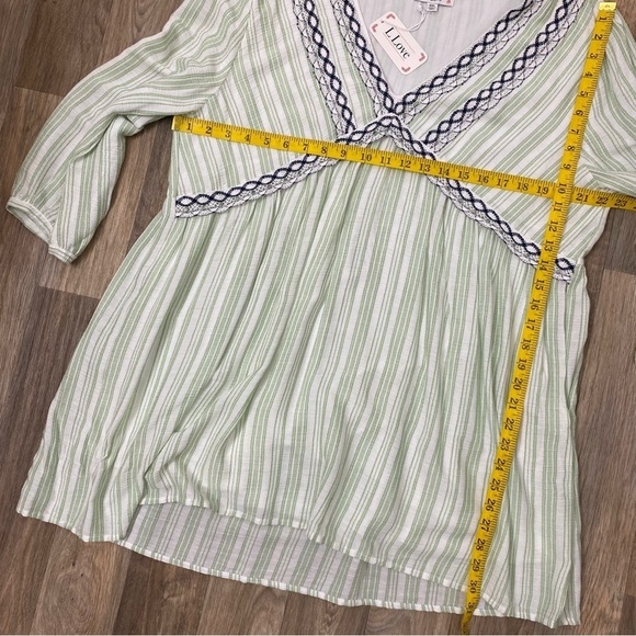 ✨🆕 NWT L. Love Striped textured striped tunic top Womens size 2XL - Picture 11 of 12
